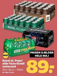 Pepsi - Royal Pilsner, eller Faxe Kondi sodavand