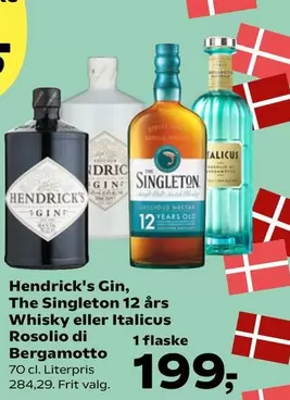 Gin, The Singleton 12 ars Whisky eller Italicus Rosolio di Bergamotto