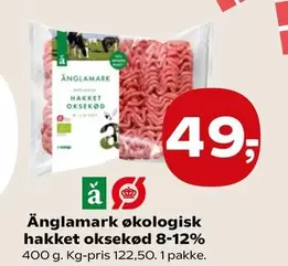 økologisk hakket oksekød 8-12%