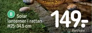 Solar lanterner i rattan