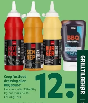 Coop fastfood dressing eller BBQ sauce