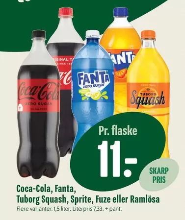 Coca Cola - Coca-Cola, Fanta, Tuborg Squash, Sprite, Ramlösa