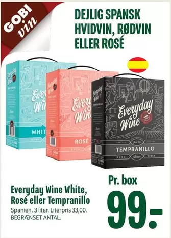 Everyday Wine White, Rosé eller Tempranillo