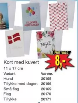 Kort -  med kuvert