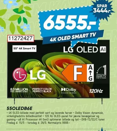 Lg - 4K OLED SMART TV 55" 55OLED8B6E