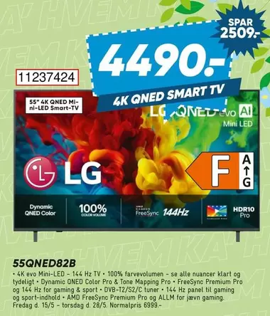 Lg - 4K QNED SMART TV 55QNED82B