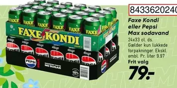 Faxe -  Kondi eller Pepsi Max sodavand