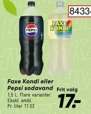 Pepsi - Faxe Kondi eller  sodavand