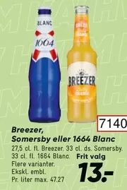 Orange - Breezer, Somersby eller 1664 Blanc