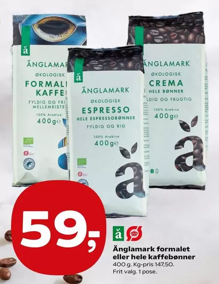 formalet eller hele kaffebønner