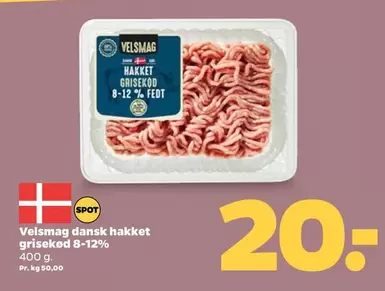 Dansk hakket grisezød 8-12% fedt