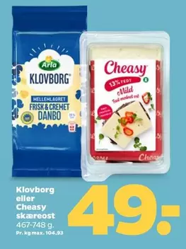Arla - Klovborg eller Cheasy skæreost
