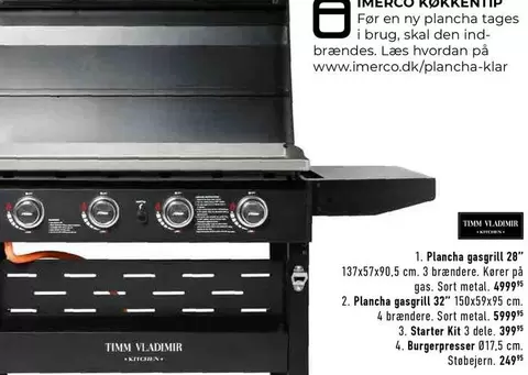 Den - Plancha gasgrill 28" / Plancha gasgrill 32"