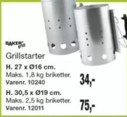 Grillstarter Varenr. 10240, Grillstarter Varenr. 12011