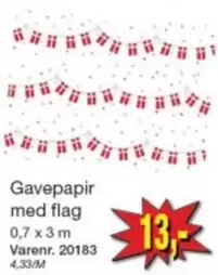 Gavepapir med flag Varenr. 20183