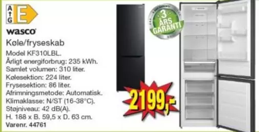 Køle/fryseskab KF310LBL