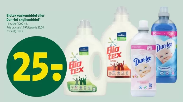 Bio - Vaskemiddel eller Dun-let skyllemiddel