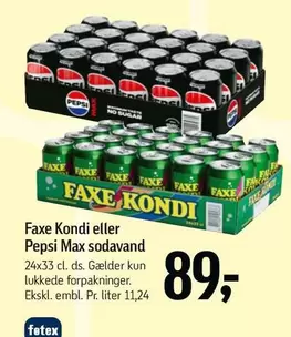 Pepsi - Faxe Kondi eller Max sodavand