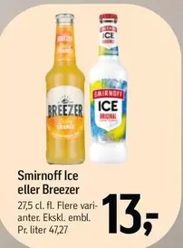 Smirnoff Ice eller Breezer