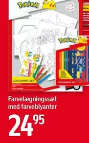 Pokemon - Farvelægningssæt med farveblyanter