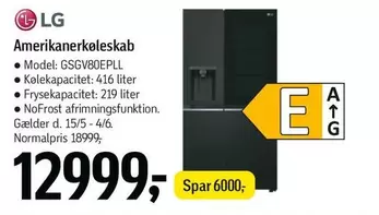 Lg - Amerikankøleskab GSGV80EPLL