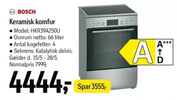 Bosch - Keramisk komfur HKR39A250U