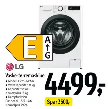 Lg - Vaske-tørremaskine Model: F2Y5PRP6W