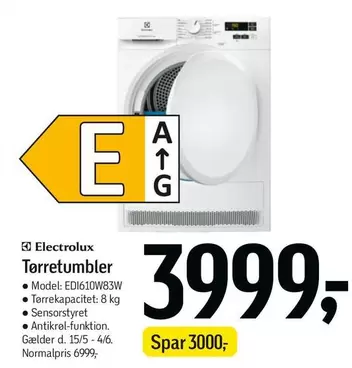 Electrolux - Tørretumbler EDI610W83W