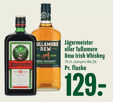 Jägermeister eller Tullamore Dew Irish Whiskey