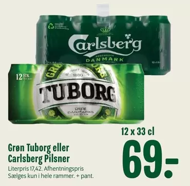 Carlsberg - Grøn Tuborg eller Pilsner