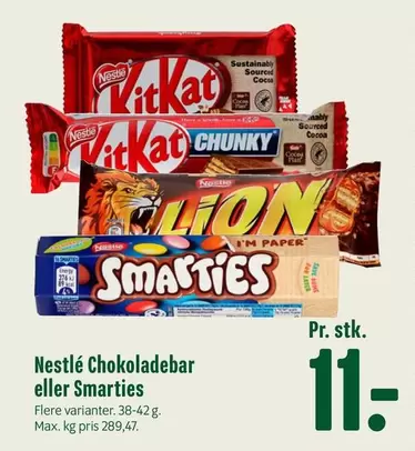 Chokoladebar eller Smarties