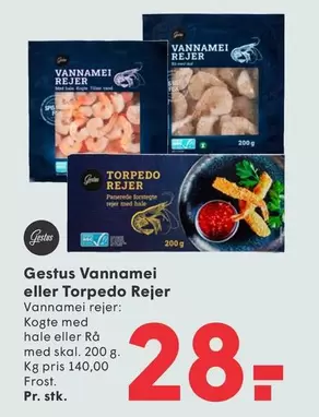 Vannamei eller Torpedo Rejer