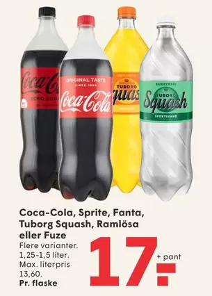Coca Cola - Coca-Cola, Sprite, Fanta, Tuborg Squash, Ramlösa eller Fuze