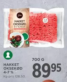 Hakket Oksekød 4-7 % Fedt