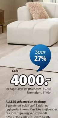 ALLESE sofa med chaiselong