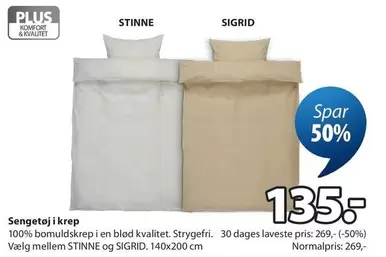 Sengetøj i krep