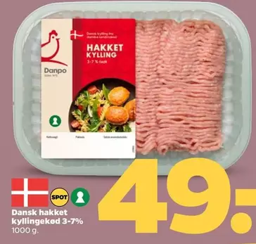 Hakket kylling 3-7%