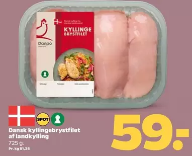 Dansk kyllinge brystfilet af landkylling