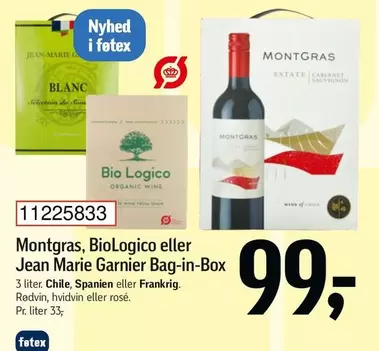 Bio - Montgras, logico eller Jean Marie Garnier Bag-in-Box