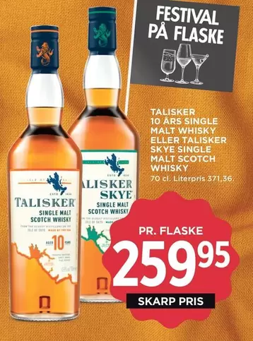 TALISKER 10 ÅRS SINGLE MALT WHISKY