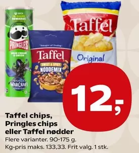 Taffel chips, Pringles chips eller Taffel nødder