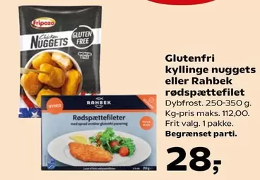 Kyllinge nuggets eller Rahbek rødspættefilet