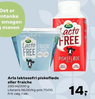 Arla - Laktosefri piskefløde eller fraiche