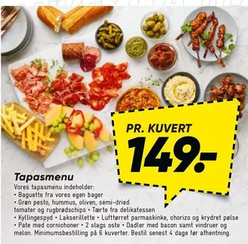 Tapasmenu
