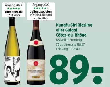 Girl - Kungfu  Riesling eller Guigal Côtes-du-Rhône