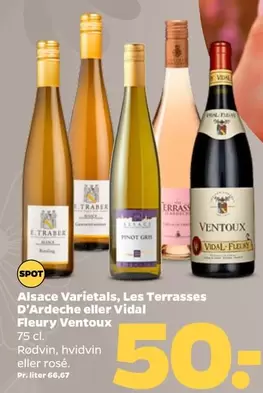 Alsace Varietals, Les Terrasses D'Ardeche eller Vidal Fleury Ventoux