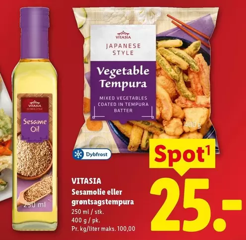 Sesamolie eller grøntsagstemura