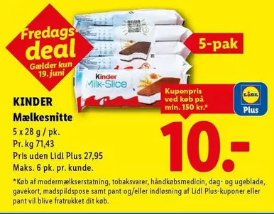Kinder - Mælkesnitte