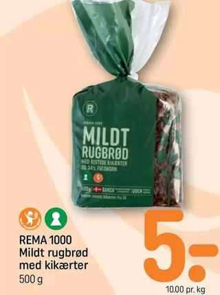Mildt rugbrød med kikærter