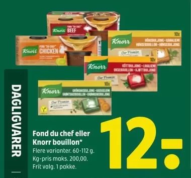 Fond du chef eller Knorr bouillon